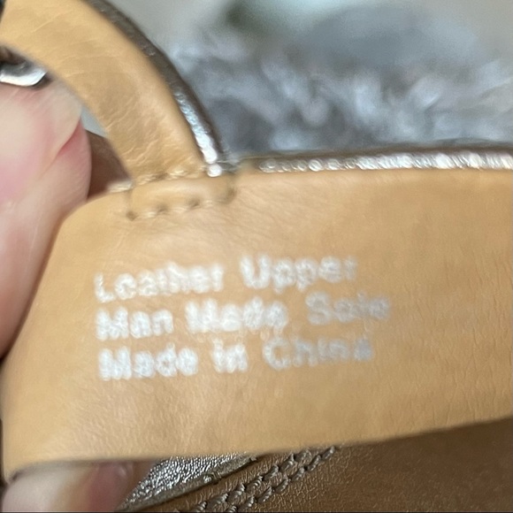 Splendid silver leather wedge sandals - Picture 7 of 7